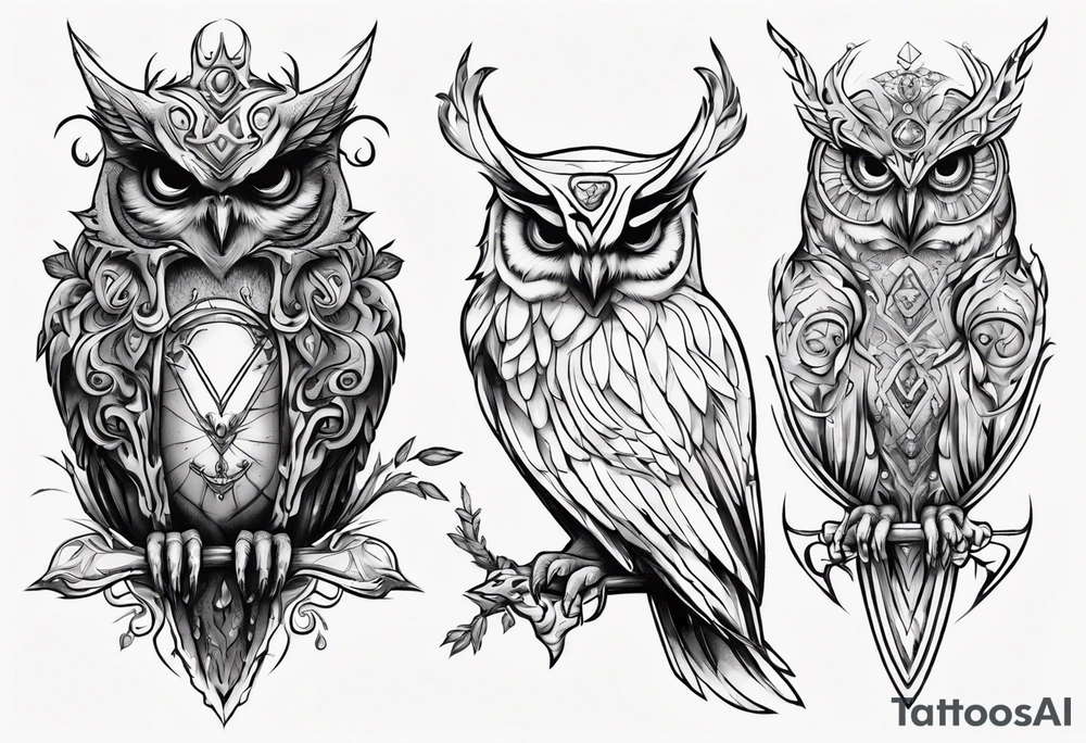 The Demon Owl Stolas, a Prince of Hell who is obsessed with gems, knowledge of astrology and poisonous plants. tattoo idea