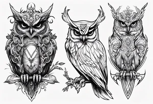 The Demon Owl Stolas, a Prince of Hell who is obsessed with gems, knowledge of astrology and poisonous plants. tattoo idea