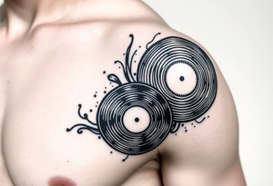 vinyl records as an expression of love for house music tattoo idea