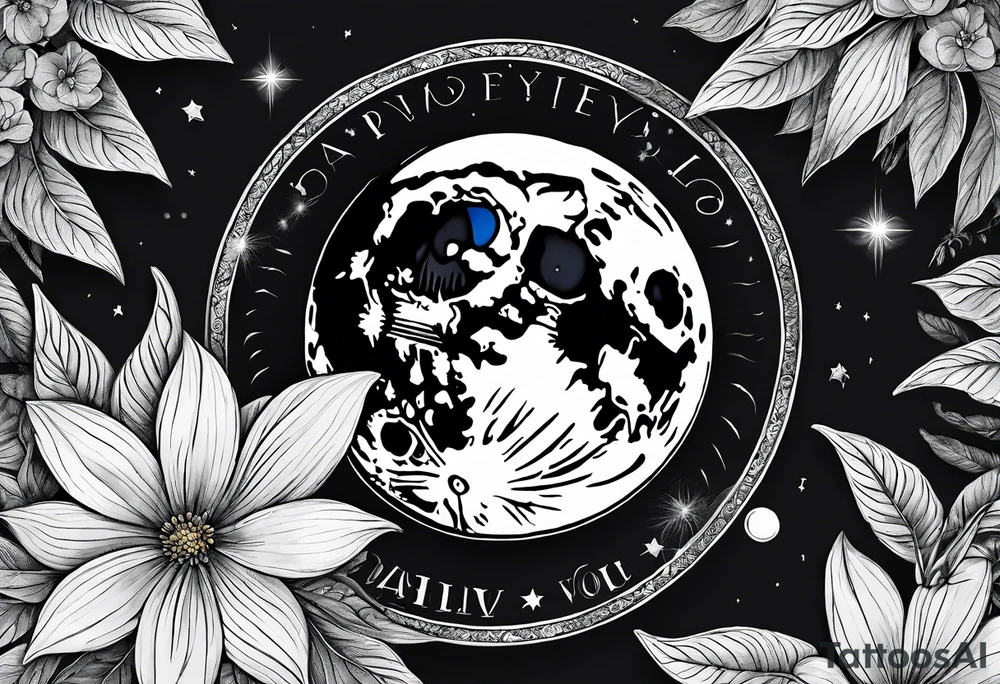 diphylleia grayi and moon tattoo idea
