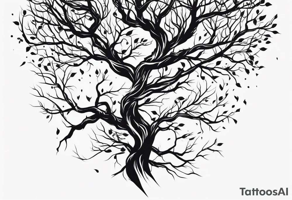 lightning that looks like branches tattoo idea