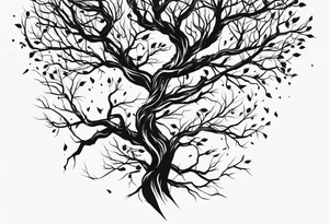 lightning that looks like branches tattoo idea
