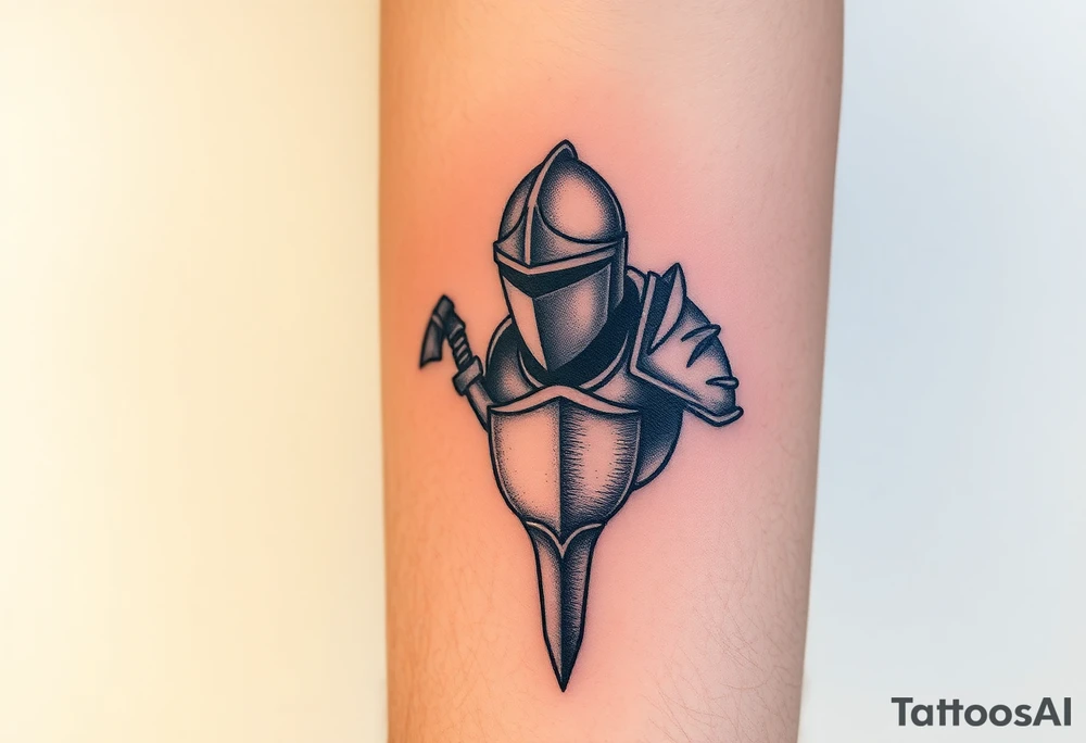 realistic
knight tattoo idea