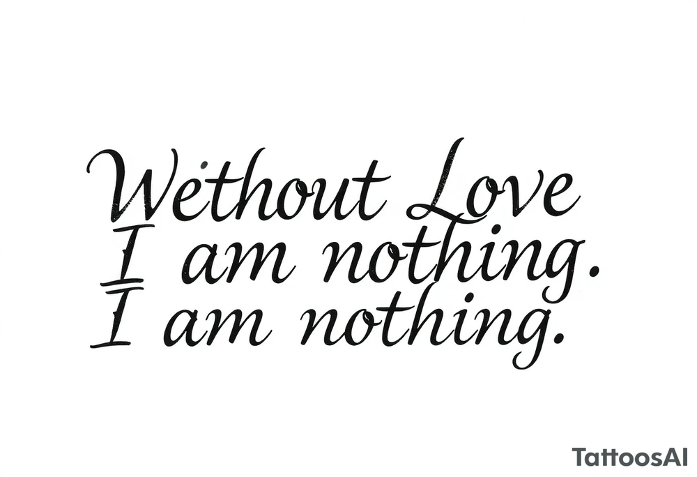 Without Love, I am nothing. tattoo idea