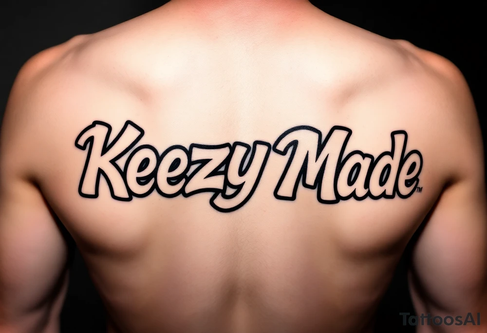 Rounded bubble graffiti style lettering  (KeezY MadE) tattoo idea