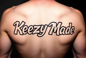 Rounded bubble graffiti style lettering  (KeezY MadE) tattoo idea