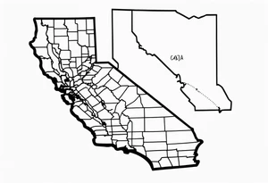 Roadtrip trough California on a Map tattoo idea