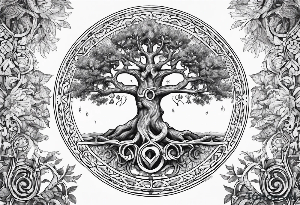 Tree of life Norse gods tattoo idea