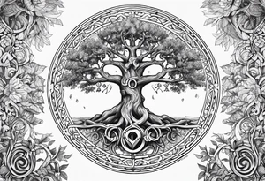 Tree of life Norse gods tattoo idea