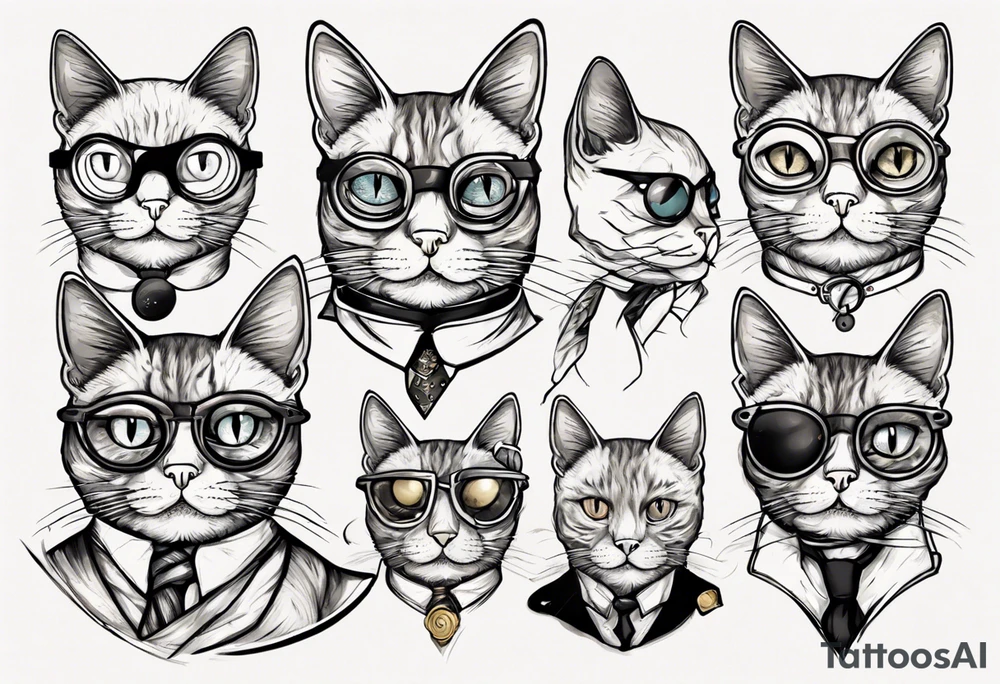 A cat with a monocle tattoo idea