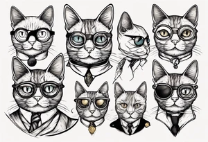 A cat with a monocle tattoo idea