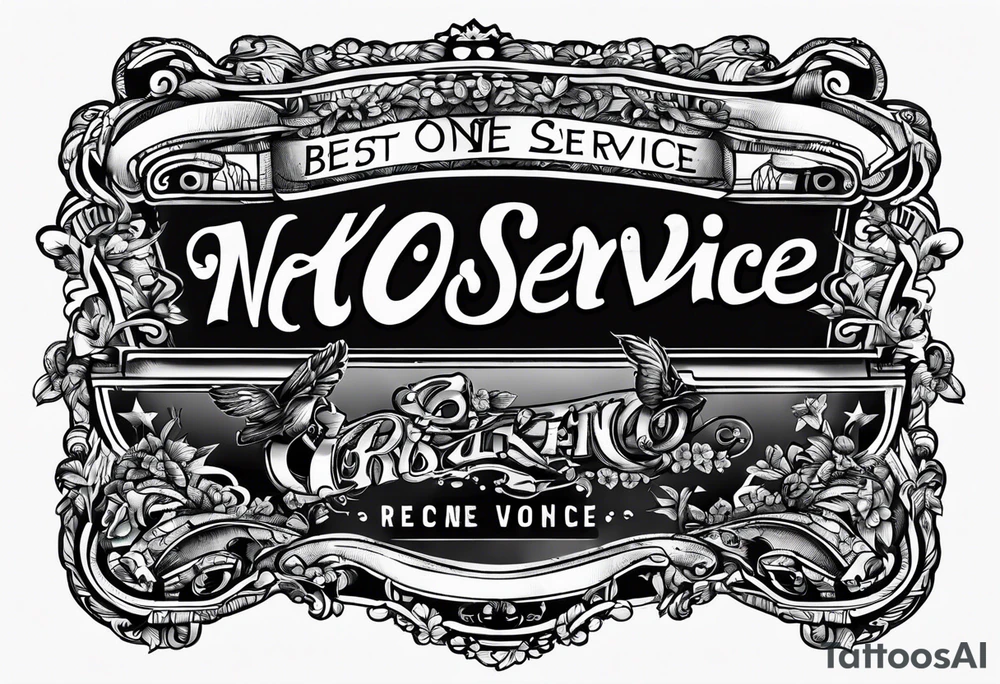 Text "no one service" tattoo idea