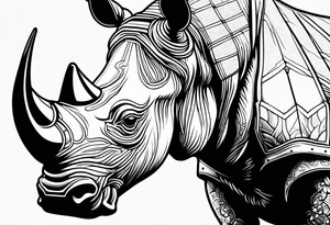 rhino smoking cigarette tattoo idea