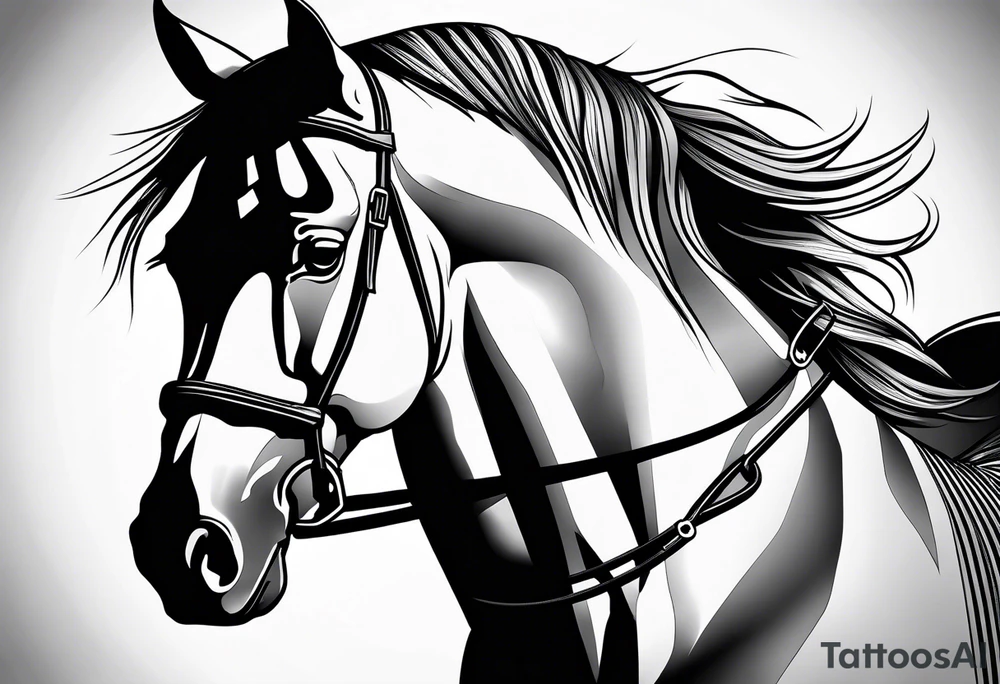 Horse portrait no shading tattoo idea