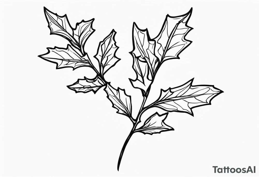 single stem holly flower tattoo idea