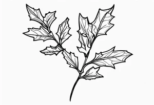 single stem holly flower tattoo idea