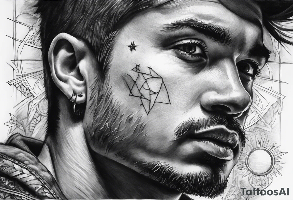 the light shines through the darkness”, with the northern star on my shoulder make it masculine. tattoo idea