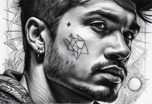 the light shines through the darkness”, with the northern star on my shoulder make it masculine. tattoo idea