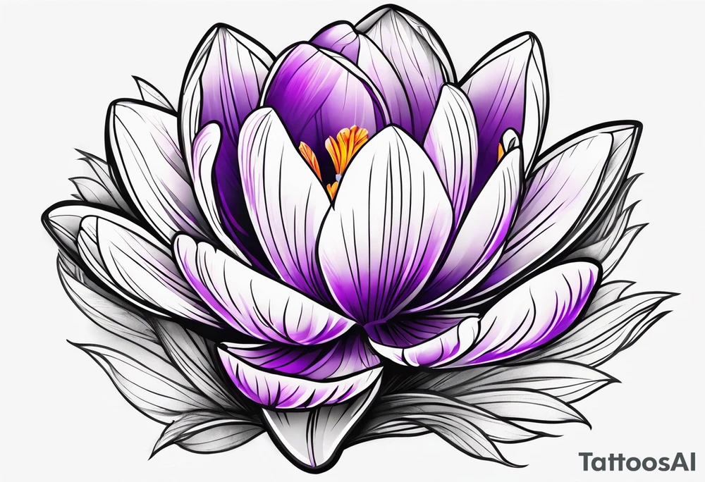 crocus flower design tattoo idea