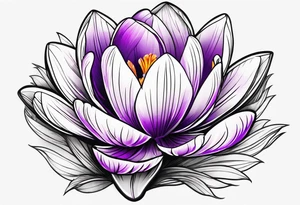 crocus flower design tattoo idea