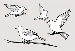Four little birds... two of them are flying tattoo idea