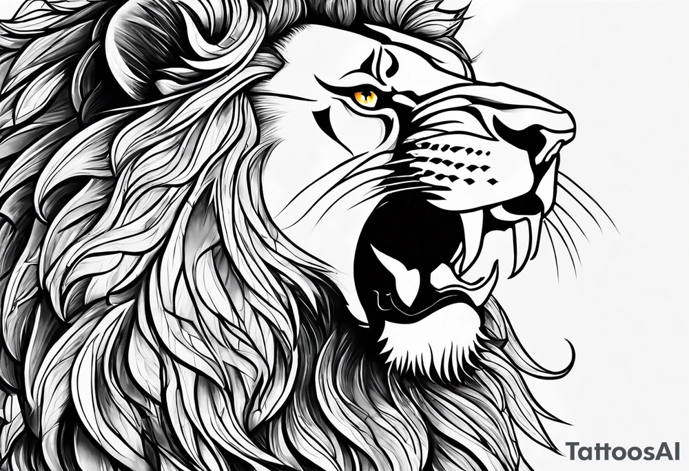 the letters tdm with smoke in a lions eye tattoo idea