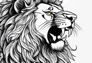 the letters tdm with smoke in a lions eye tattoo idea