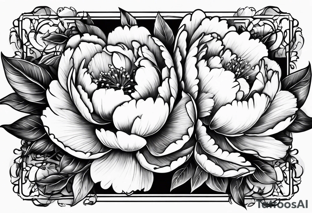 box peonies tattoo idea