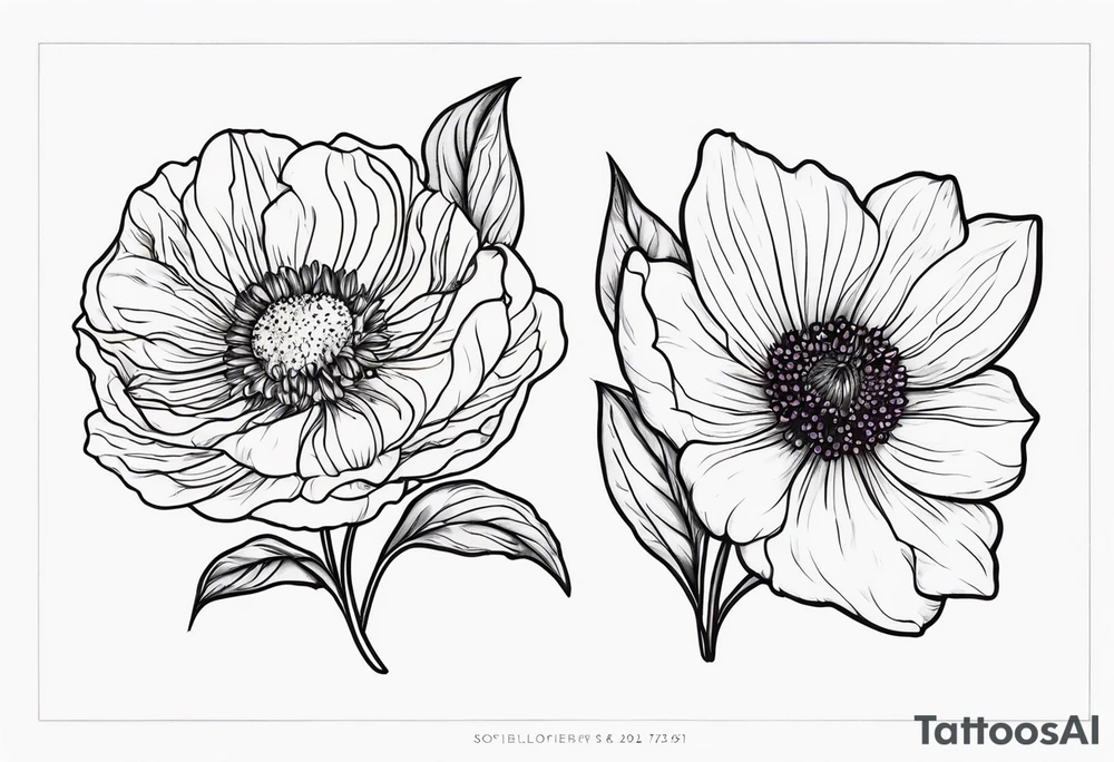 February and October birthflowers tattoo idea