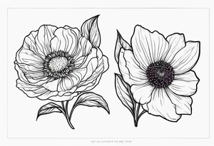 February and October birthflowers tattoo idea