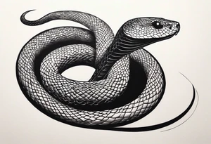 a snake cut i half coming out from black hole tattoo idea