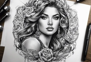 Bussola,3 perle, temporale, catena spezzata tattoo idea