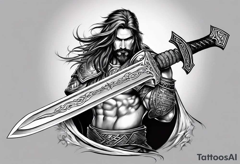 Valhalla sword tattoo idea