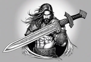 Valhalla sword tattoo idea