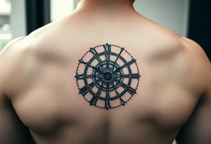 vintage roman numerals within ornate clockwork mechanism tattoo idea