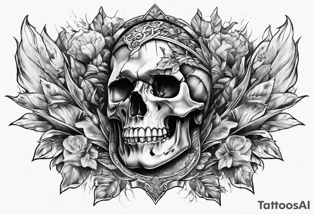 Gladius through a broken skull tattoo idea