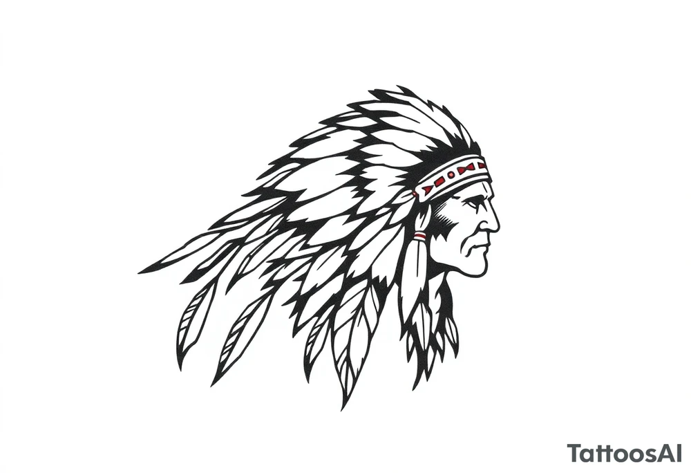 Silhouette of Native American tribe tattoo idea
