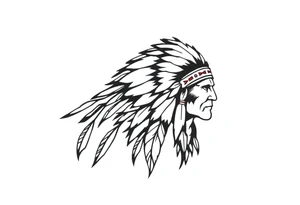 Silhouette of Native American tribe tattoo idea