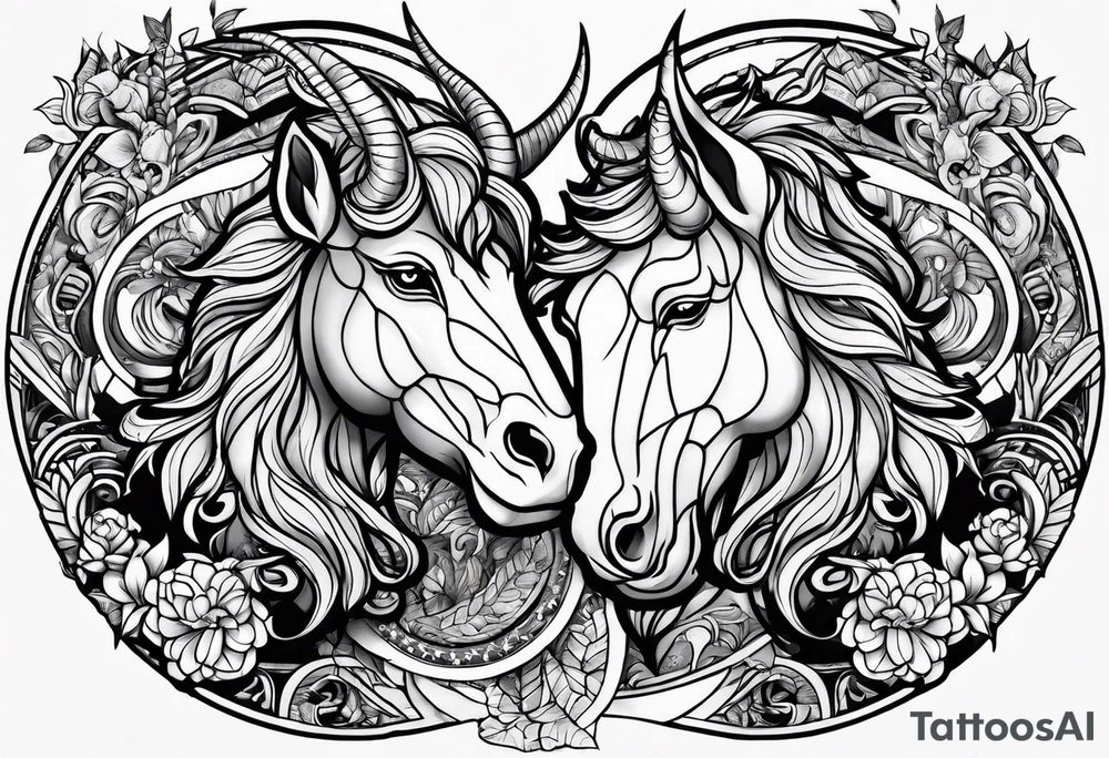 Leo and capricorn tattoo idea