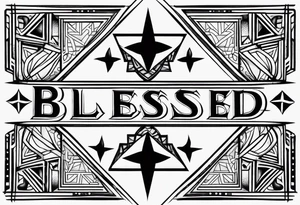 Text blessed tattoo idea