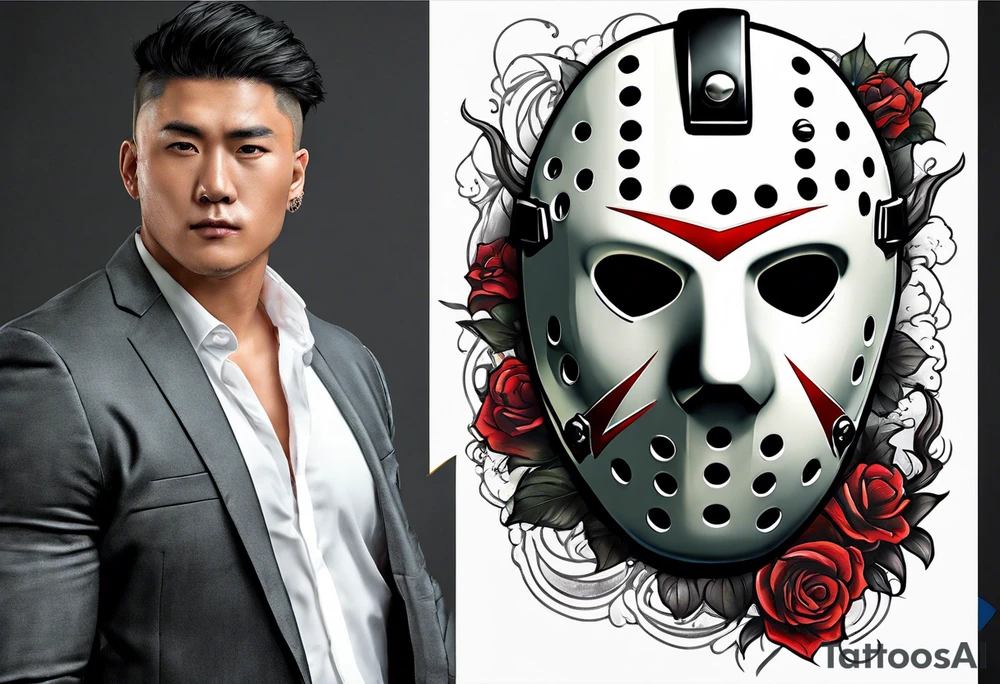 Friday the 13th Jason mask, Japanese art tattoo idea