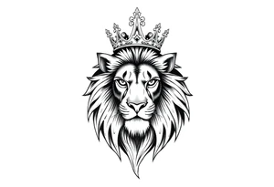 lion with crown tattoo idea