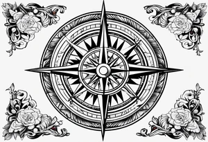 north south compass tattoo idea