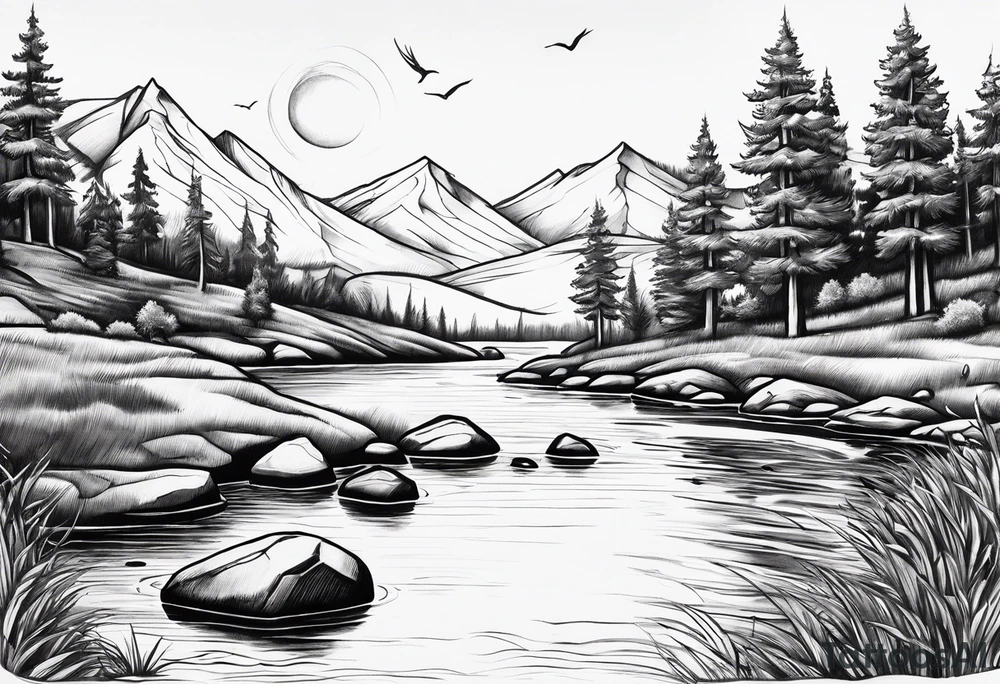 Skipping rocks tattoo idea