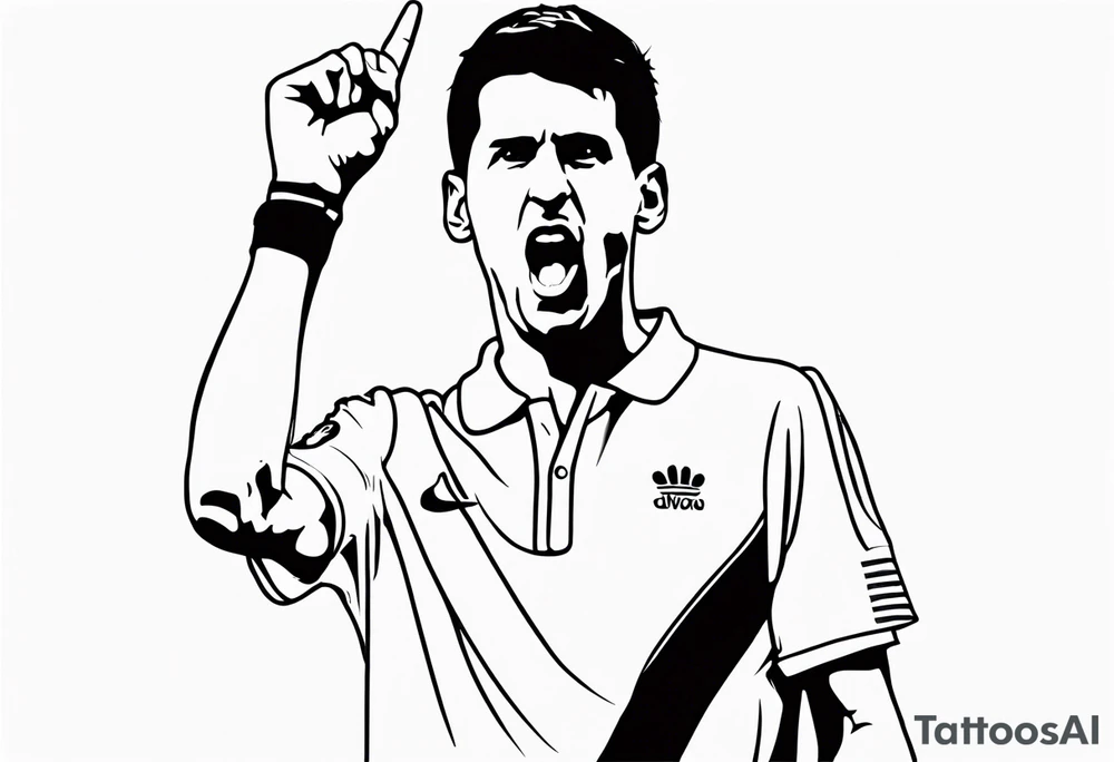 novak djokovic with a finger in your head tattoo idea