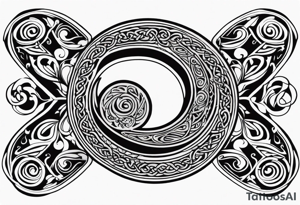 Celtic style bass clef tattoo idea