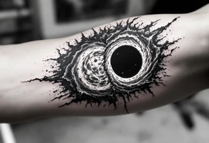 Two different universes on separate sides of a black hole tattoo idea