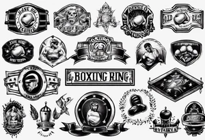 Old-school boxing ring tattoo idea