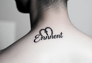 Romantic inner arm tattoo of a lock with husband name Ernest tattoo idea