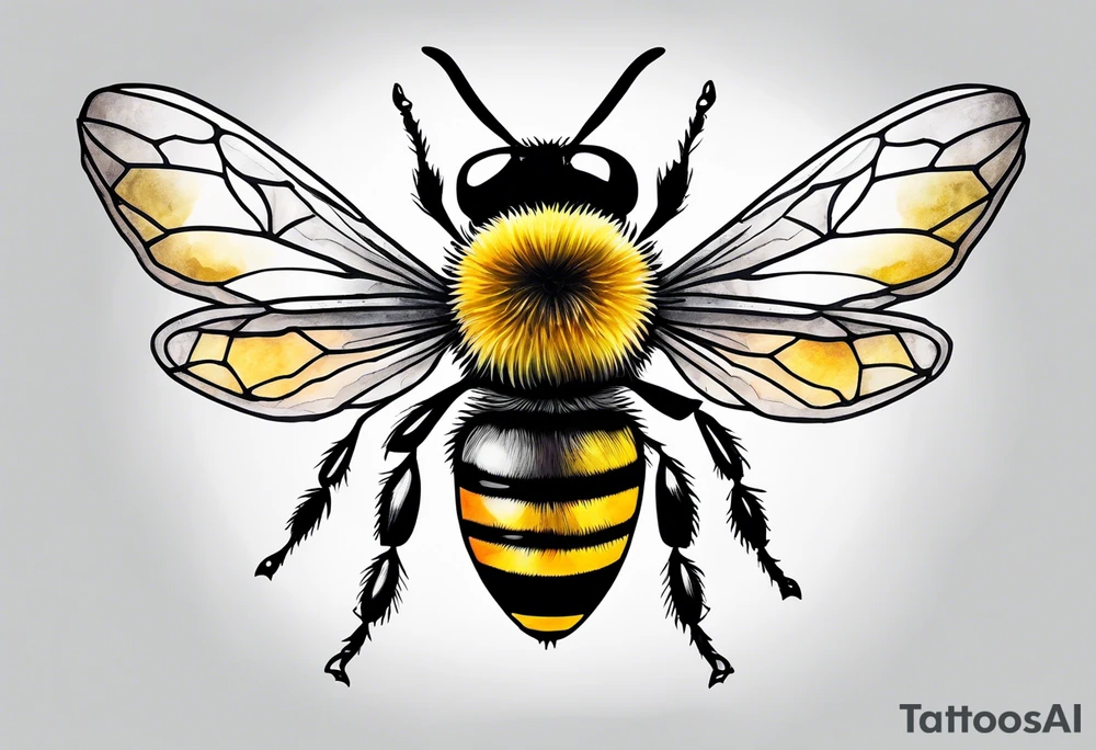 sketch of simple bee tattoo idea